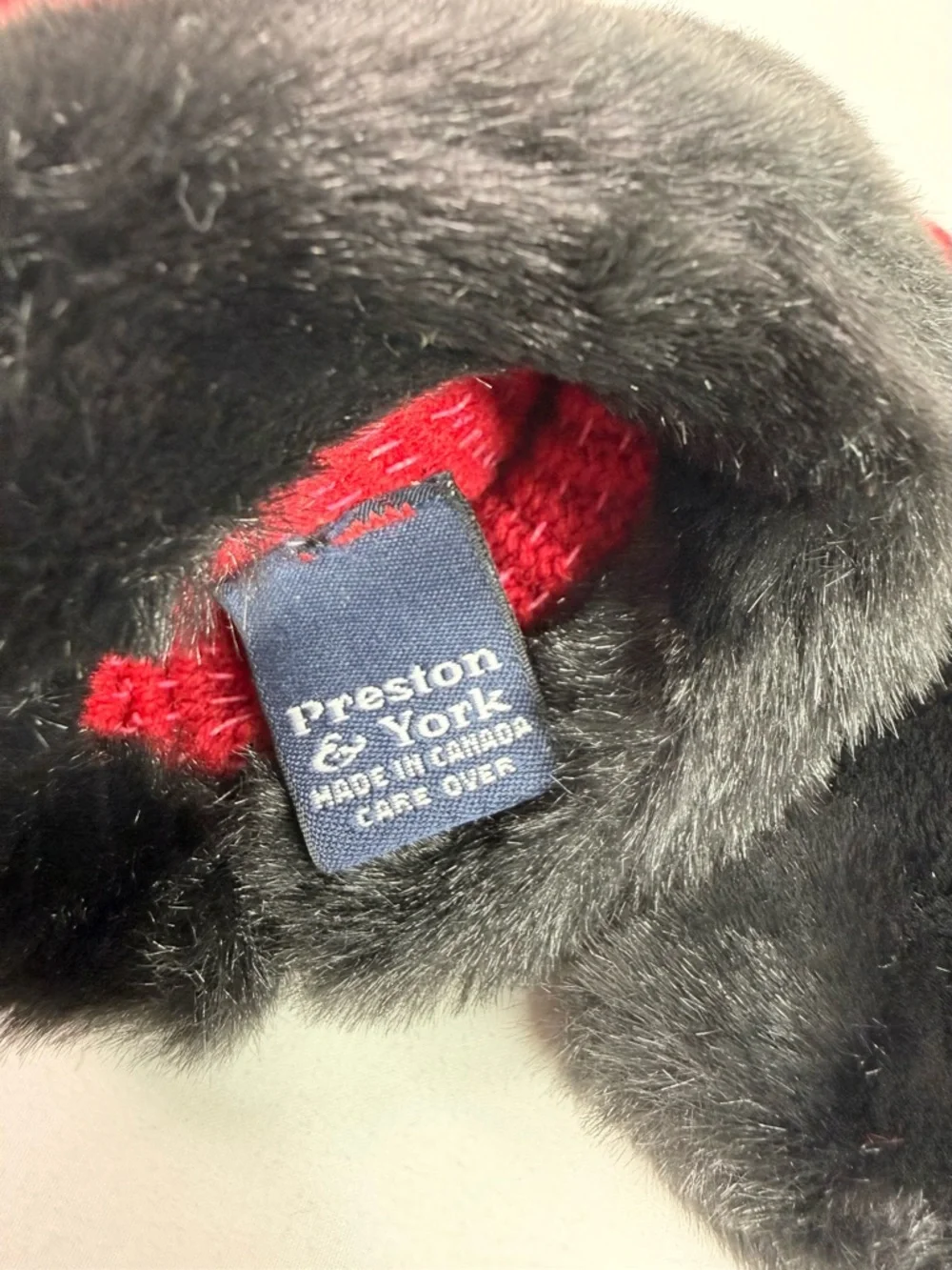 Preston & York Red Wool Faux Fur Cuff Knit Gloves